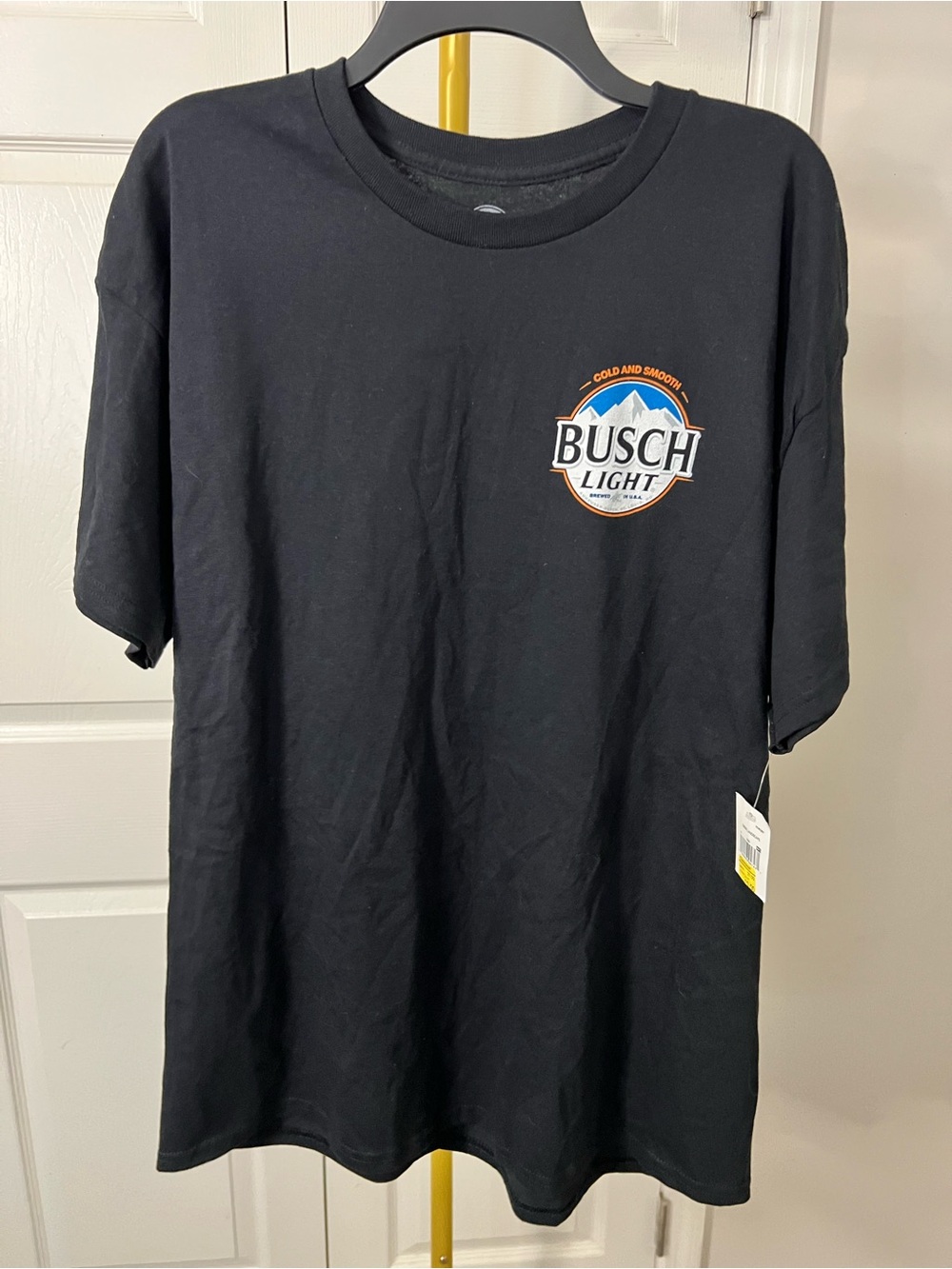 Hybrid Apparel Black Busch Light Logo Graphic Tee With Buck Deer Scene
